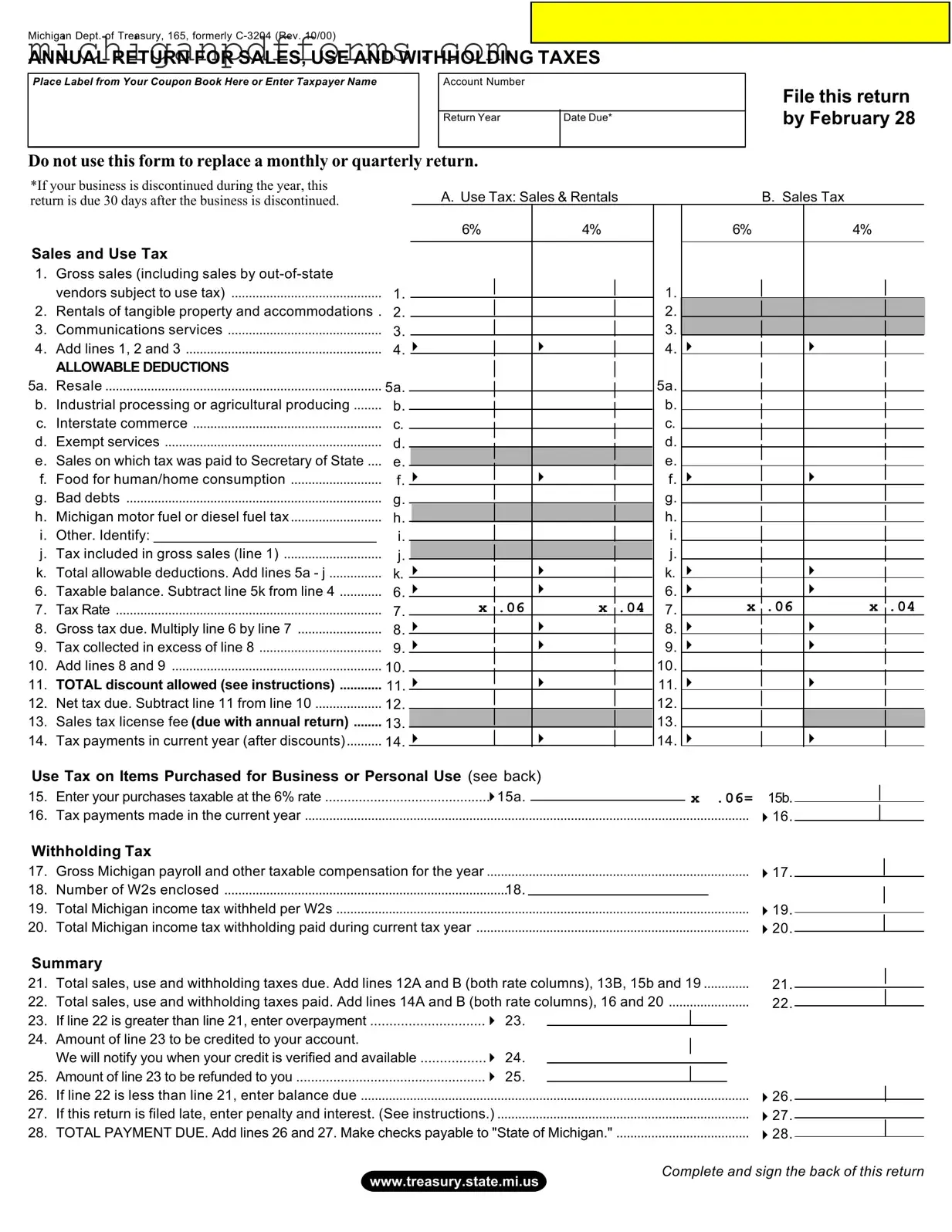 Free Michigan C 3204 Template in PDF