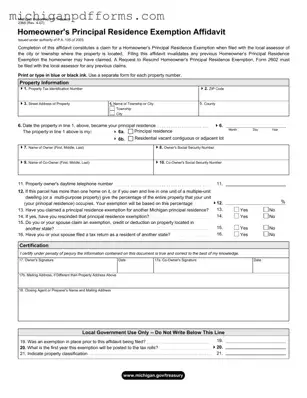 Free 2368 Michigan Template in PDF