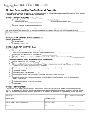Free 3372 Michigan Template in PDF