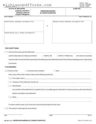 Free Mc 304 Michigan Template in PDF