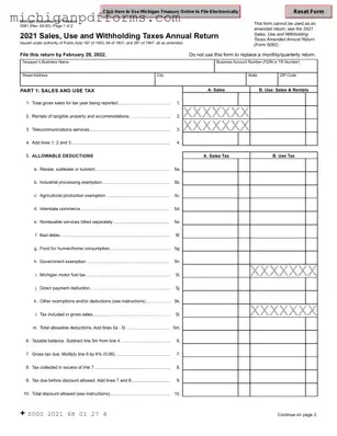 Free Michigan 165 Template in PDF