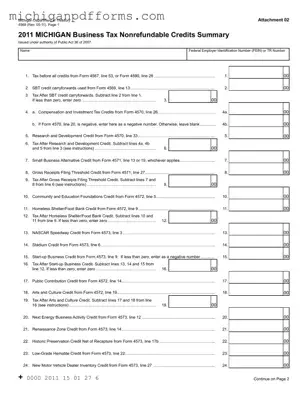 Free Michigan 4568 Template in PDF