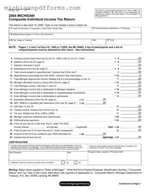 Free Michigan 807 Template in PDF