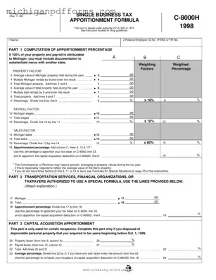Free Michigan C 8000H Template in PDF
