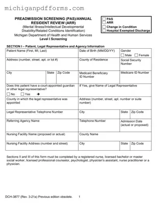 Free Michigan Dch 3877 Template in PDF