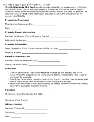 Blank Lady Bird Deed Form for Michigan State