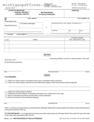 Free Michigan Mc 263 Template in PDF