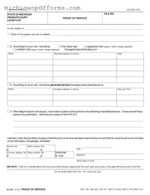 Free Michigan Probate Template in PDF